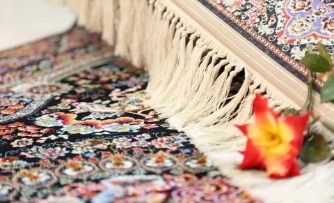 تصویر 2 از فرش ابریشمی زیبا + تراکم بالای گره ها